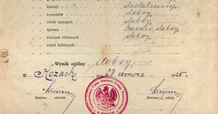 To świadectwo szkolne ma niemal 100 lat. Takie były wówczas przedmioty