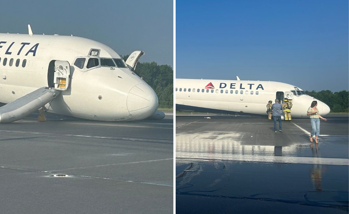 Awaryjne lądowanie samolotu Delta w Charlotte