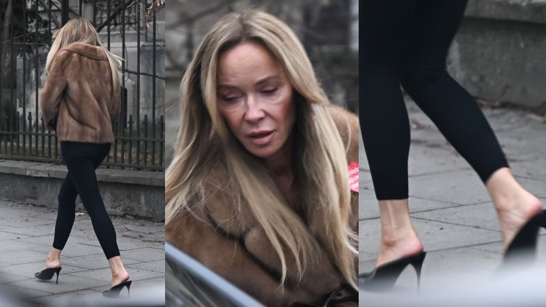 Joanna Przetakiewicz wietrzy stopy na mrozie