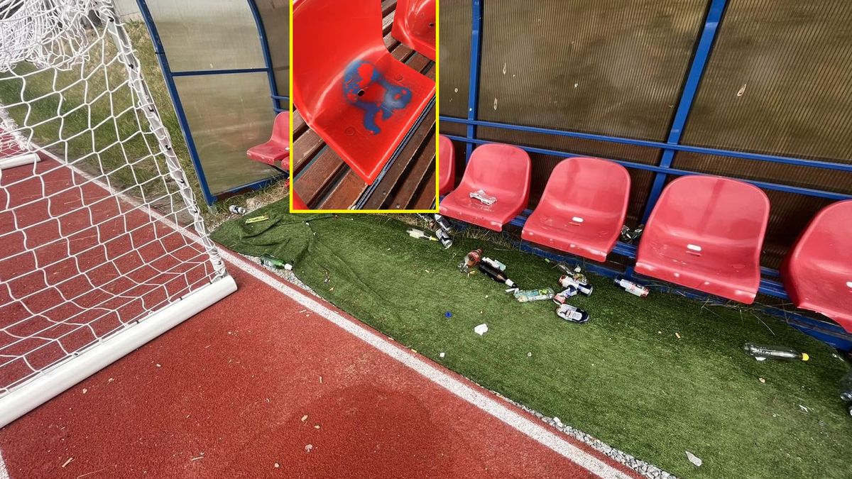 Zdjęcie okładkowe artykułu: Facebook /  / Na zdjęciu: zniszczenia na stadionie Klimontowianki Klimontów