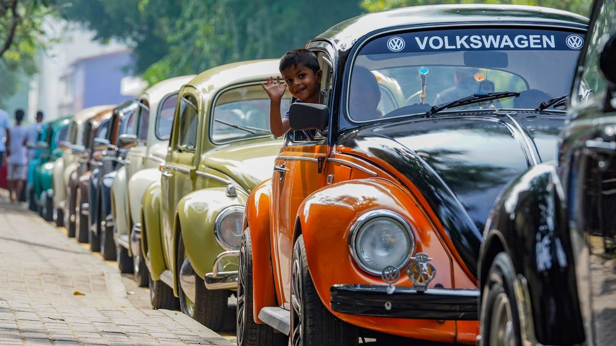 The Volkswagen Beetle Owners Club held a parade and exhibition of Volkswagen Beetle vehicles in Colombo, Sri Lanka on November 20, 2022. Hundreds of Volkswagen Beetle owners participated in this, and there were various models of Volkswagen Beetle vehicles. After the parade, those vehicles were displayed at Excel World in Colombo. Volkswagen Group, also called Volkswagen AG, is a major German automobile manufacturer, founded by the German government in 1937 to mass-produce a low-priced peoples car. Headquarters are in Wolfsburg, Germany. (Photo by Thilina Kaluthotage/NurPhoto via Getty Images)
