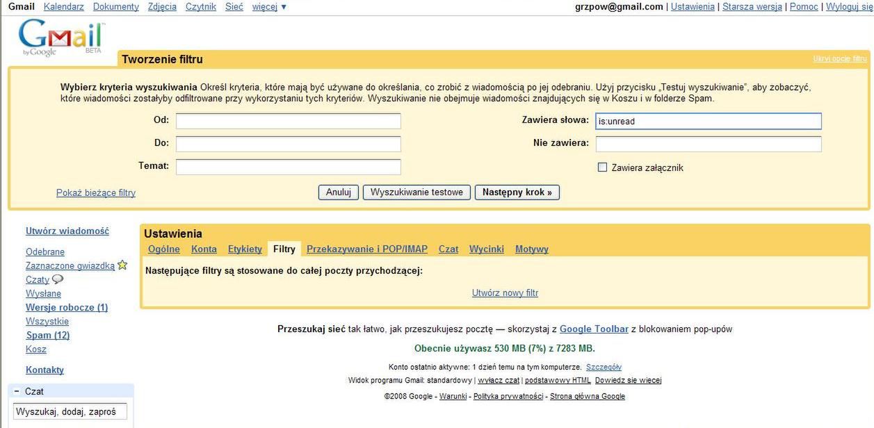 Jak zaznaczyć wszystkie nieprzeczytane wiadomości w Gmailu, jako przeczytane? 2