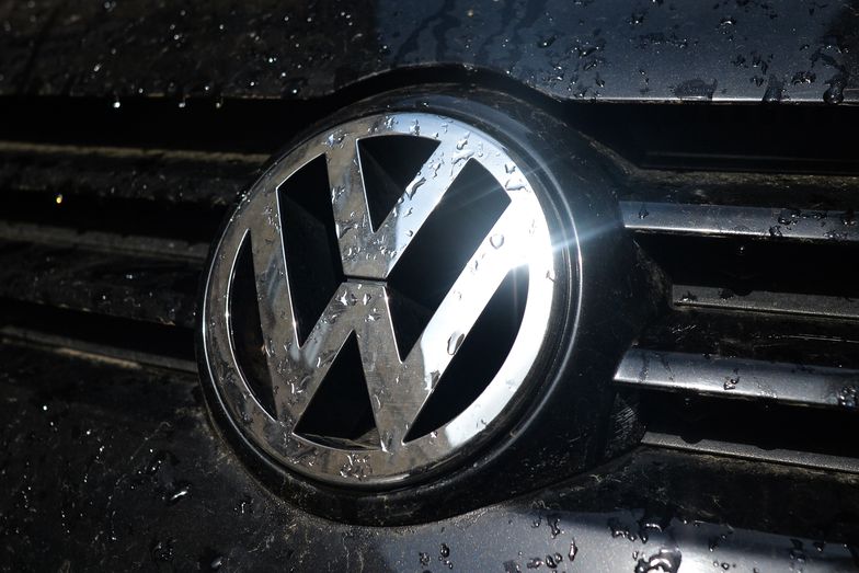 A view of a Volkswagen car logo.On Wednesday, April 15, 2020, in Krakow, Poland. (Photo by Artur Widak/NurPhoto via Getty Images)