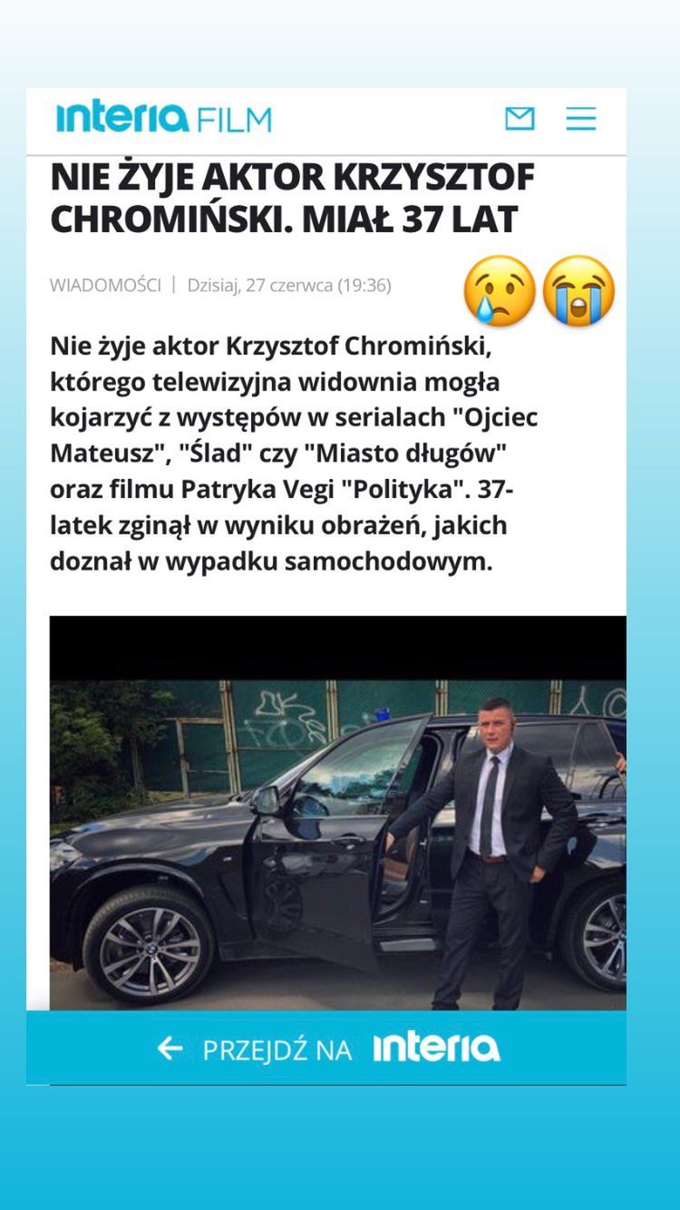 Jola Rutowicz żegna Krzysztofa Chromińskiego