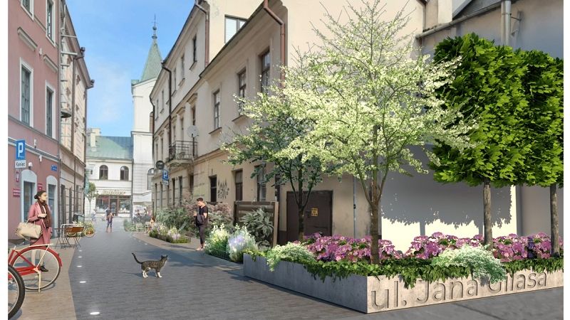 Wizualizacja woonerfu na ul. Jana Gilasa