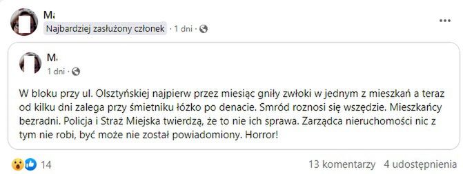 Mieszkanka Torunia dokładnie opisuje całą sprawę