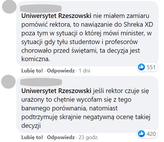 "Shrek" vs Uniwersytet Rzeszowski