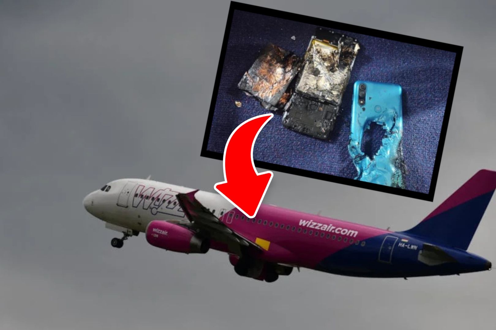 Groza na pokładzie samolotu Wizz Air. Zapalił się telefon pasażera!