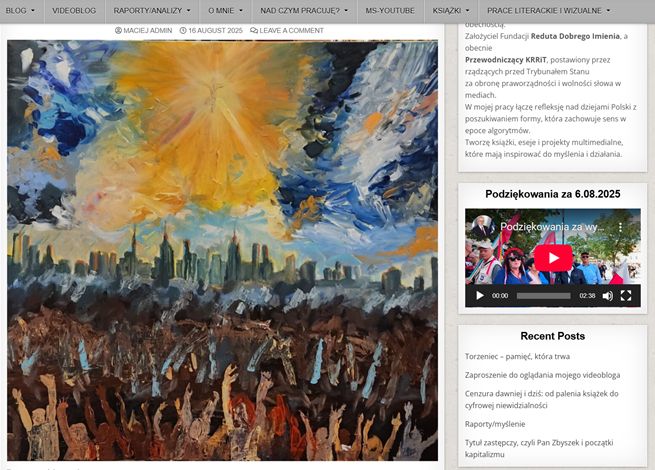 Obraz na stronie internetowej Macieja Świrskiego 