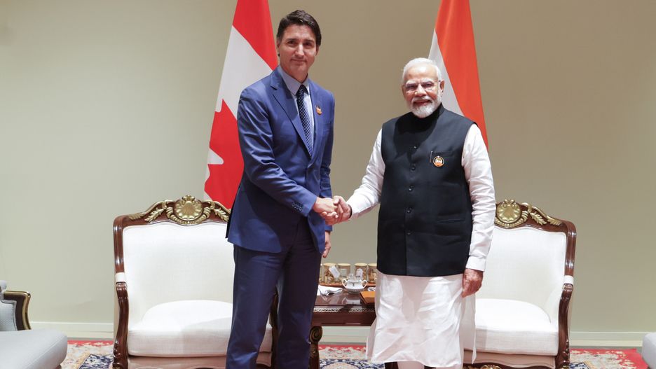 Premier Indii Narendra Modi i premier Kanady Justin Trudeau 