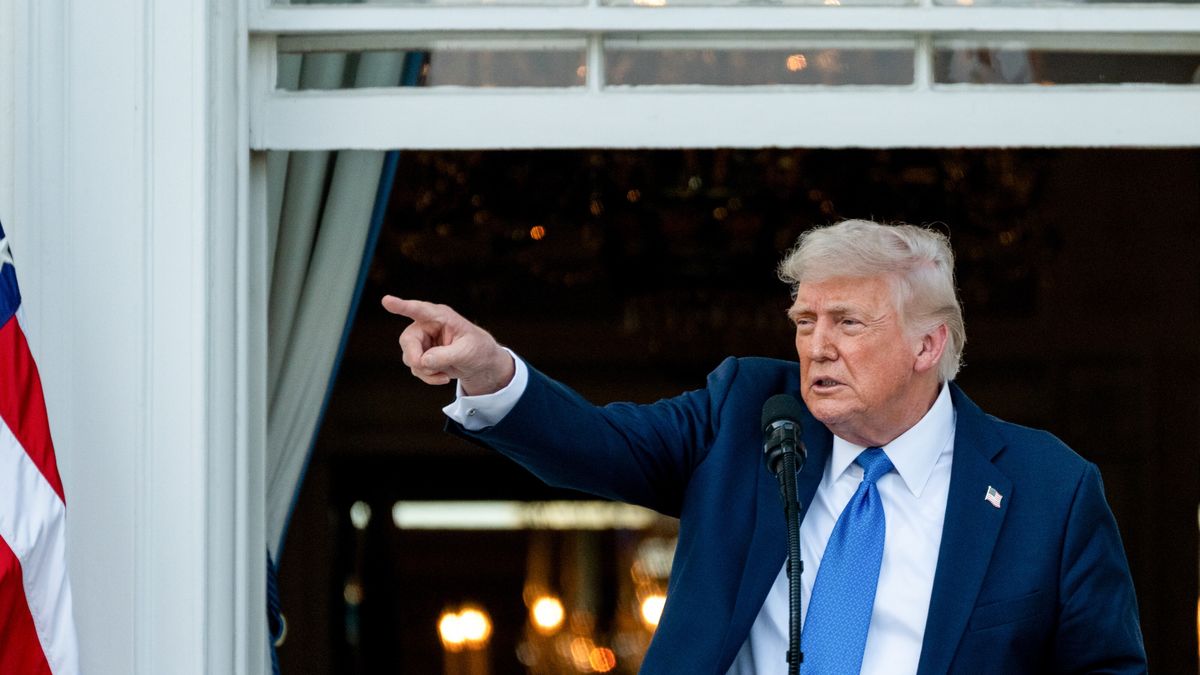 US President Donald Trump speaks during a Summer soiree on the South Lawn of the White House in Washington, DC, USA, on 04 June 2025. EPA/Eric Lee / POOL Dostawca: PAP/EPA.