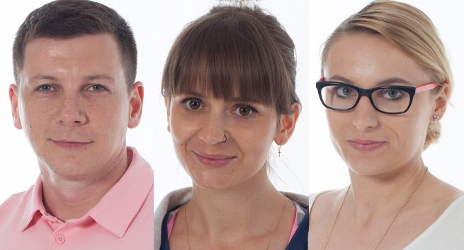 Maciej Mszyca, Ewelina Stasiuk i Kamila Paszczak w dziale obsługi klienta Vizeum