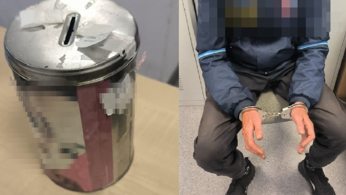 Mężczyzna ukradł puszkę z datkami.