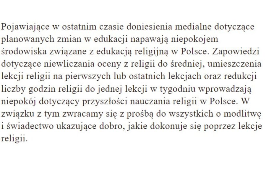 Apel kurii wrocławskiej do rodziców