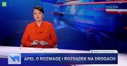 "Wiadomości" apelują o rozwagę na drodze. I uderzają w polityka PO