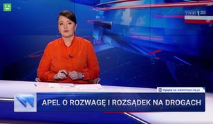 "Wiadomości" apelują o rozwagę na drodze. I uderzają w polityka PO