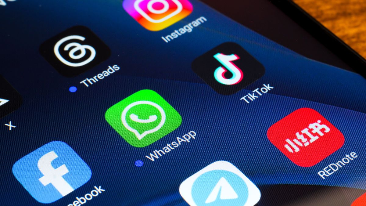 CANADA - 2025/01/18: In this photo illustration, the social media apps TikTok, X (Twitter), Threads, Instagram, Facebook, WhatsApp, Telegram and REDnote seen displayed on a smartphone. (Photo Illustration by Thomas Fuller/SOPA Images/LightRocket via Getty Images)