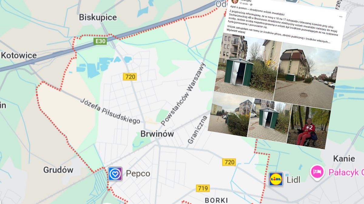 Złodzieje ukradli pani Kasi wózek inwalidzki 
