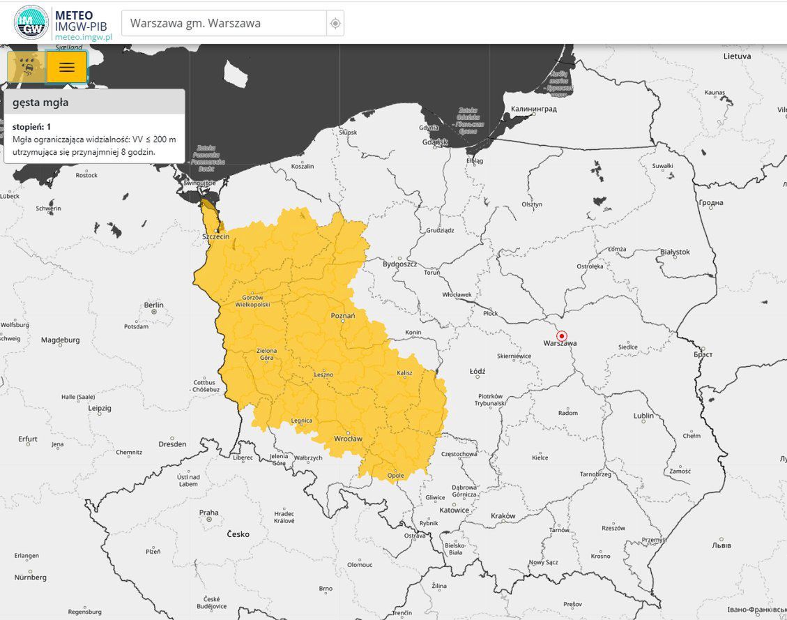 NOWE OSTRZEŻENIE METEOROLOGICZNE