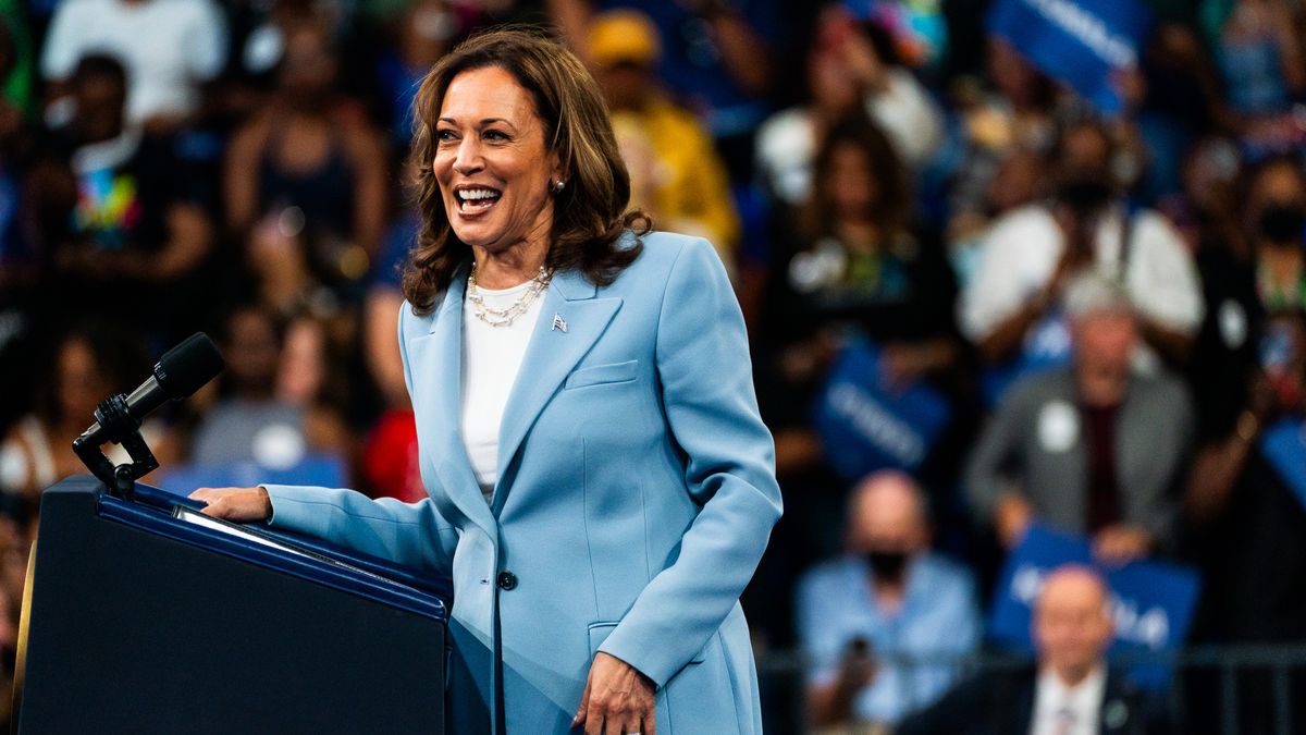 ATLANTA, GA  July 30, 2024:

Vice President Kamala Harris delivers remarks during a campaign event at the Georgia State Convocation Center in Atlanta, Georgia, on Tuesday, July 30, 2024.

(Photo by Demetrius Freeman/The Washington Post via Getty Images)