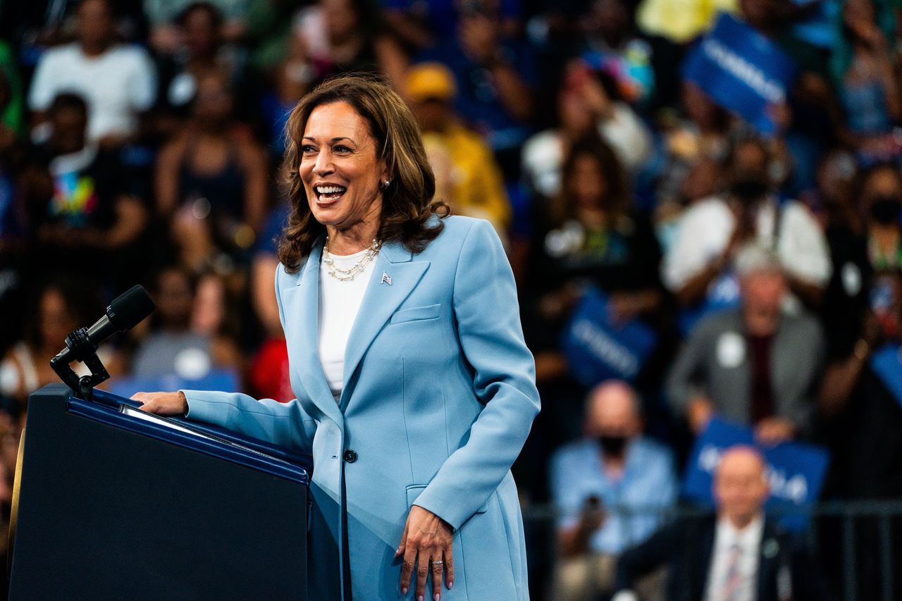 Kamala Harris during a rally