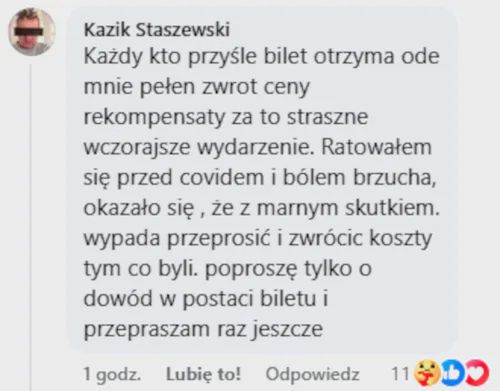 Komentarz Kazika w sprawie koncertu w Zielonej Górze