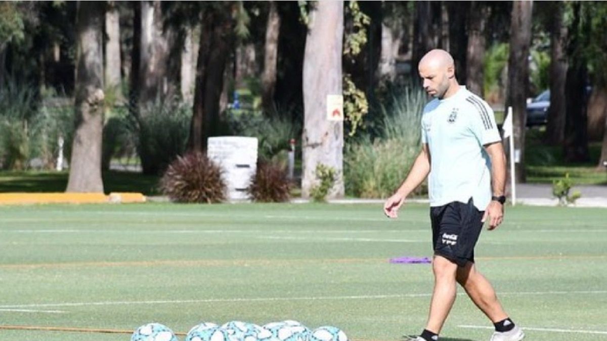 Javier Mascherano w czasie treningu