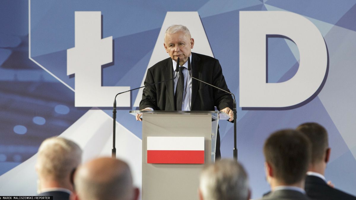 Jarosław Kaczyński podczas prezentacji Polskiego Ładu