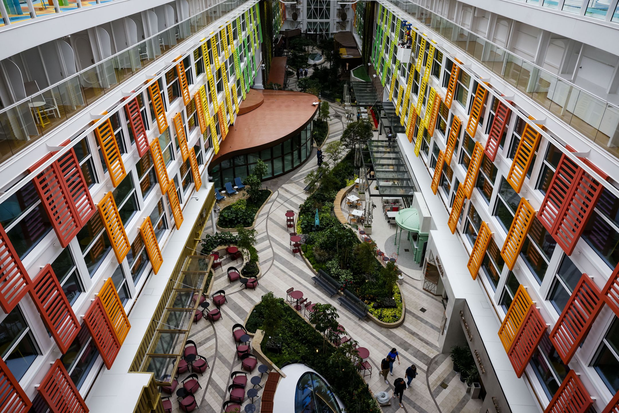 Central Park onboard the Royal Caribbean Icon of the Seas cruise ship at PortMiami in Miami, Florida, US, on Thursday, Jan. 11, 2024. The Icon of the Seas, the largest cruise ship in the world, sets sail for its maiden voyage on January 27th. Photographer: Eva Marie Uzcategui/Bloomberg via Getty Images