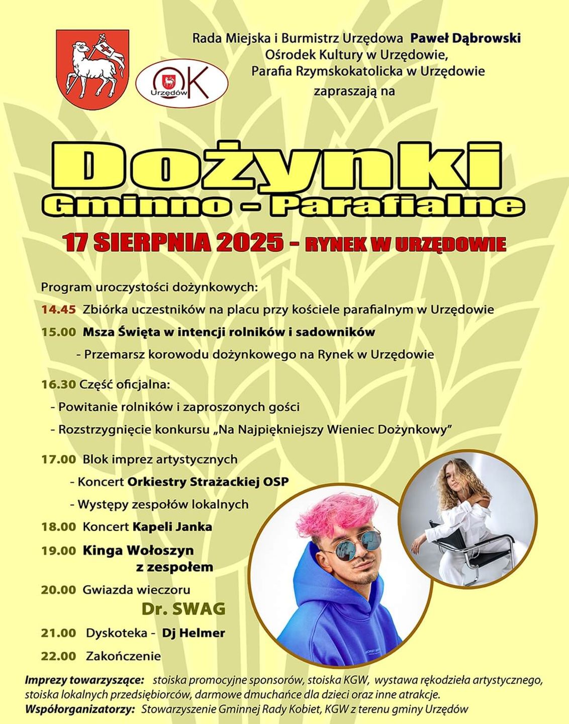 Dożynki w Urzędowie 2025 - plakat