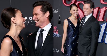 Hugh Jackman zaśmiewa się na ściance z NOWĄ MIŁOŚCIĄ. To dla niej po 27 latach zostawił żonę (ZDJĘCIA)