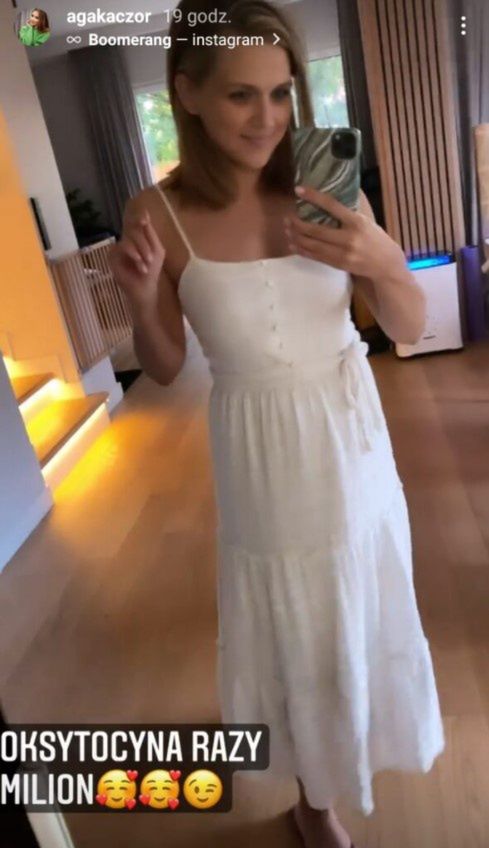 Agnieszka Kaczorowska cztery dni po porodzie.