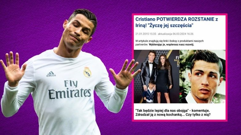 #10 lat temu na Pudelku: Cristiano Ronaldo zdradził Irinę Shayk z prezenterką