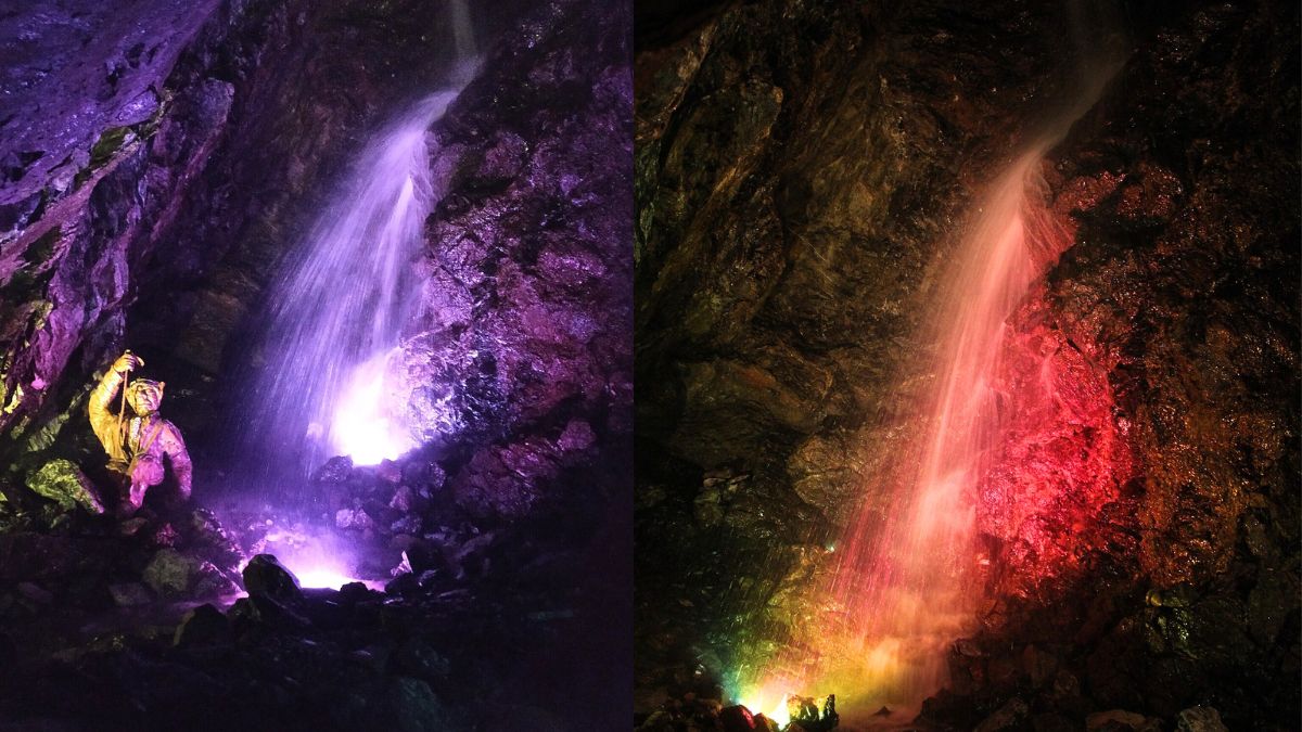 Niezwykły podziemny Wodospad w Kopalni Złota w 