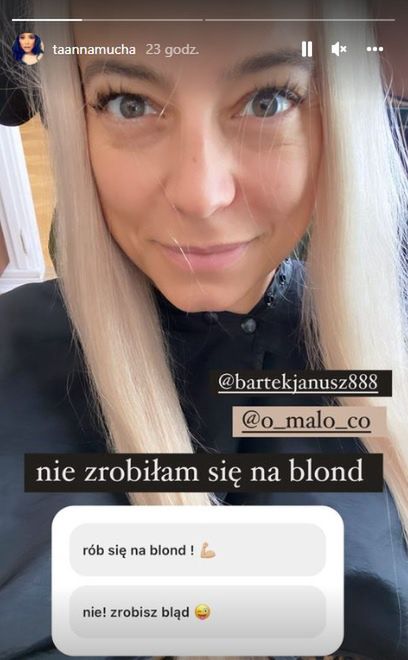 Anna Mucha w blond włosach