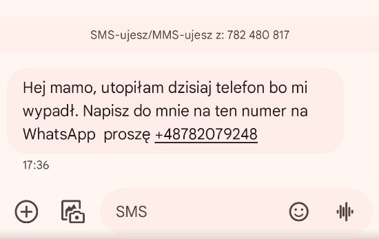 Fałszywy SMS "od córki"