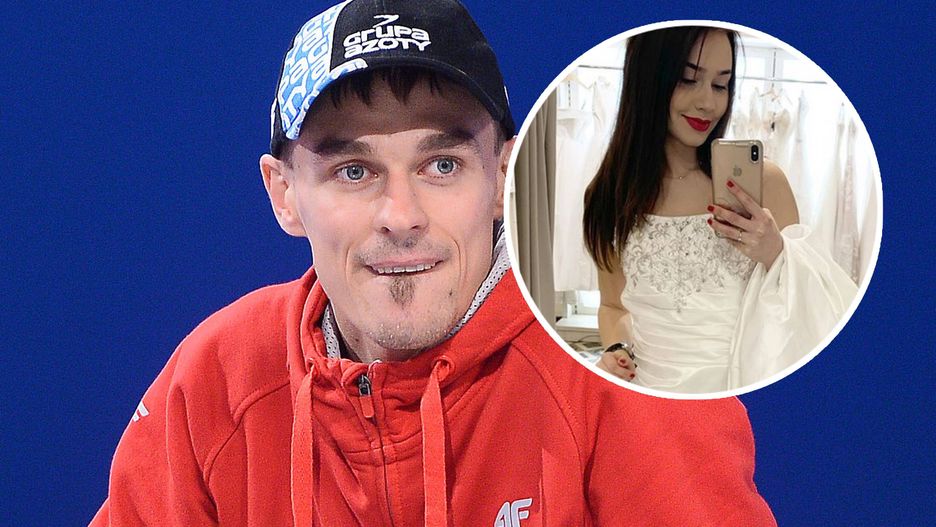 Dziewczyna Piotra Żyły pozuje w sukni ślubnej