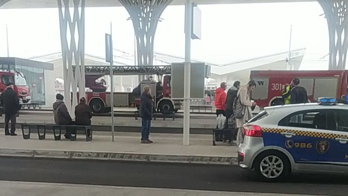 Interwencja straży pożarnej na Dworcu Lublin
