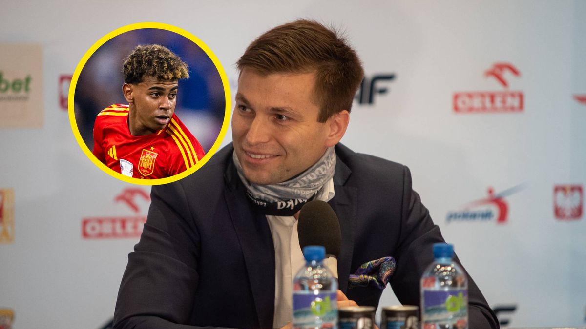 Na zdjęciu: Marek Szkolnikowski, w kółeczku Lamine Yamal (Getty Images/Marvin Ibo Guengoer - GES Sportfoto)