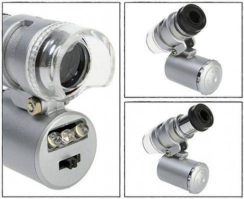 Obiektyw z lampą LED i funkcją mikroskopu