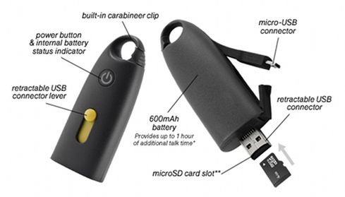 Battery boost - przenośny akumulator USB z czytnikiem kart microSD