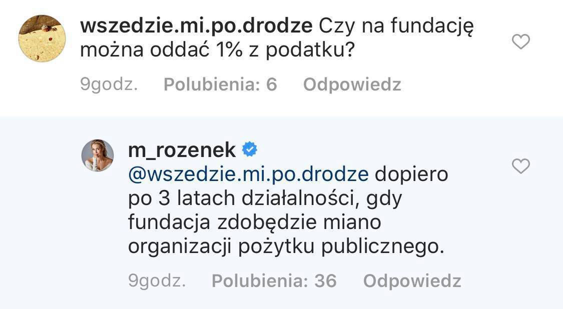 Dlaczego nie można oddać 1% na fundację Rozenek