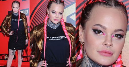 Wystylizowana Monika Miller pozuje na gali Płyty Rocku Antyradia (FOTO)