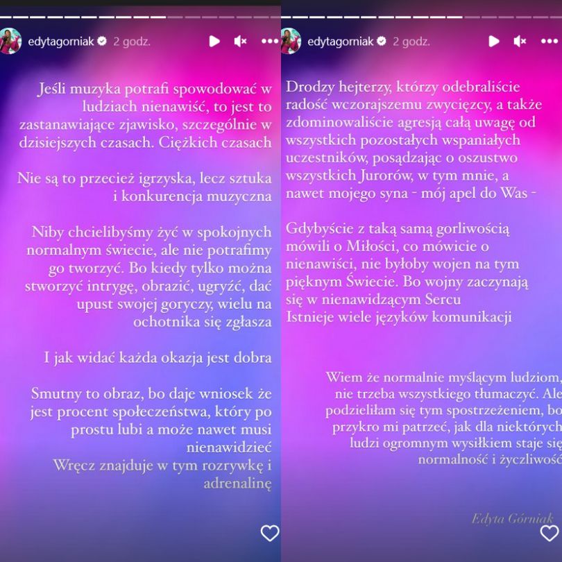 Eurowizja. Edyta Górniak faworyzowała Blankę? Wokalistka odpowiada na zarzuty
