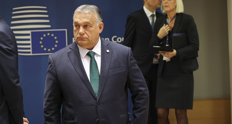 Prime Minister of Hungary Viktor Orbán at the European Council during the second day of the summit. The Hungarian PM Viktor Orban as seen at the Round Table with the European Leaders before the meeting. The summit of the EU leaders led to the collective agreement and conclusions about the Ukraine Russia conflict and the escalating aggression including food security, the critical infrastructure such as the Nord Stream pipelines, about the energy crisis and the economy with measures and proposals for lower energy prices, for a joint gas purchase proposal and about the external relations of the European Union. Brussels, Belgium on October 21, 2022 (Photo by Nicolas Economou/NurPhoto via Getty Images)