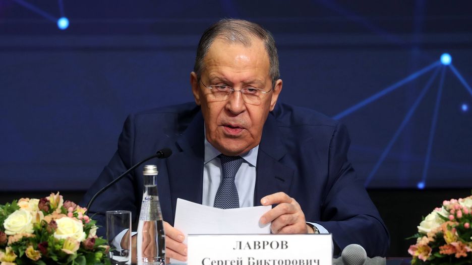 The Digital International Relations forum in Moscowepa09889454 Russian Foreign Minister Sergei Lavrov attends the Digital International Relations forum at the MGIMO Moscow State Institute of International Relations in Moscow, Russia, 14 April 2022. The forum runs from 14 to 15 April.  EPA/MAXIM SHIPENKOV Dostawca: PAP/EPA.MAXIM SHIPENKOV