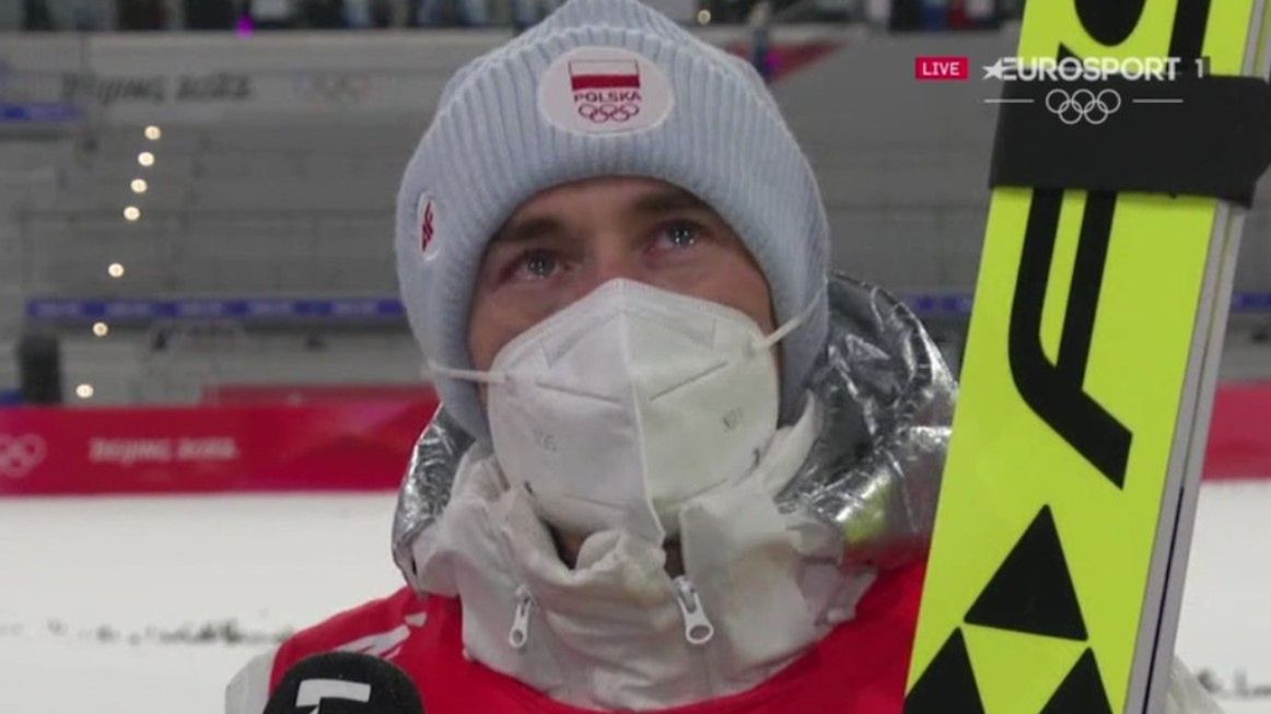 Zdjęcie okładkowe artykułu: Twitter / Eurosport / Kamil Stoch po czwartym miejscu na igrzyskach olimpijskich w Pekinie