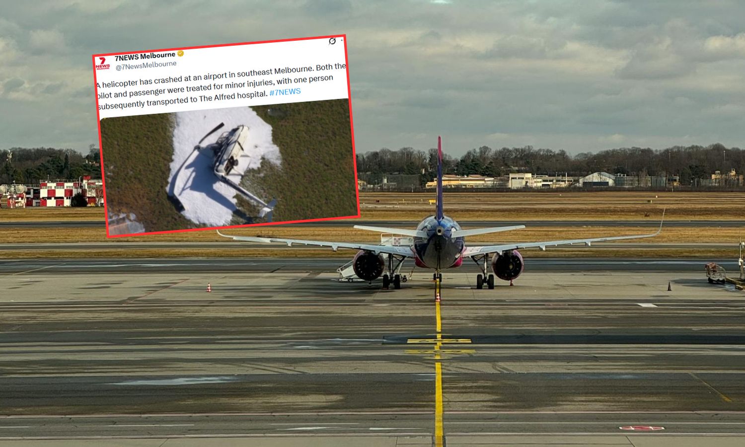 Chwile grozy tuż po starcie. Helikopter runął na ziemię