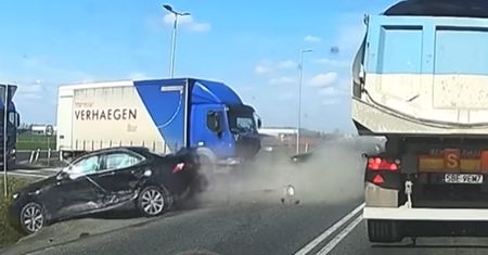 Oto jak się kończy wymuszanie pierwszeństwa. Nagranie z A4