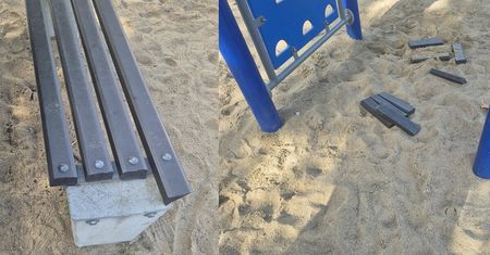 Ostróda: Kto niszczy miejsce dla dzieci? Dewastacja na placu zabaw